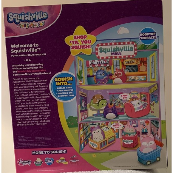 Squishville Mall Alessi Pink Fox Pandacorn Squishmallow Building Play Set NIB - Picture 7 of 9